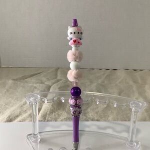 Purple and White Ms Kitty bling Pen
